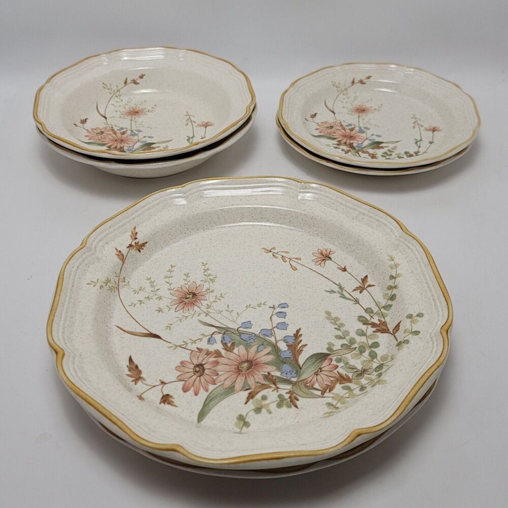 Mikasa Field Bouquet Daisy Salad Plates And Bowls Dinnerware Plates EB 8…